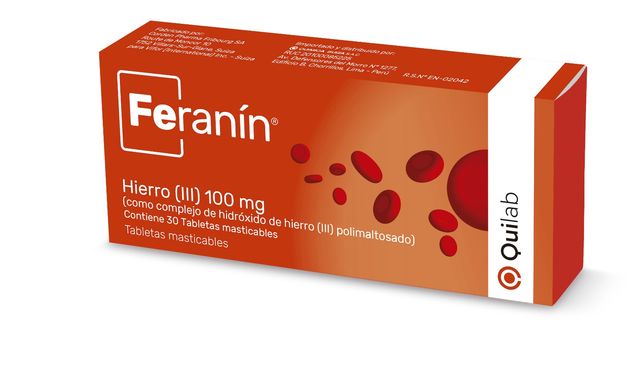 HIERRO POLIMALTOSADO: FERANIN 100MG X 30 MASTICABLE - OpenMed